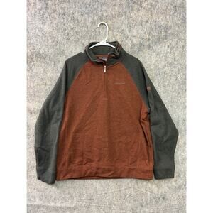 CragHoppers Mens 1/4 Quarter Zip Fleece Sweater XL Orange Gray Pullover X Large